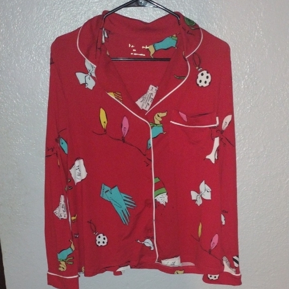 Victoria's Secret Red Pajama Top - Picture 1 of 5